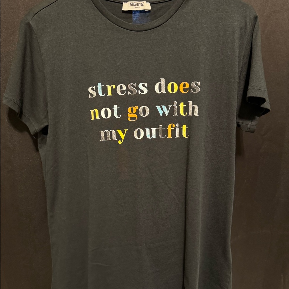 Printed black tee